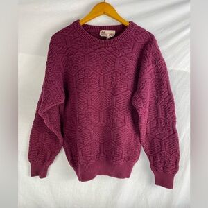 Vintage North Country Eaton’s Grandpa 3d  Knit Sweater Wool Blend men’s medium